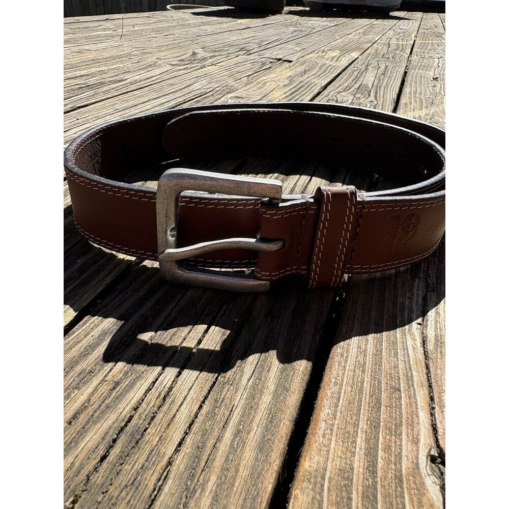 Timberland Pro Genuine Full Grain Leather Belt Brown Size 32 1.5” Wide